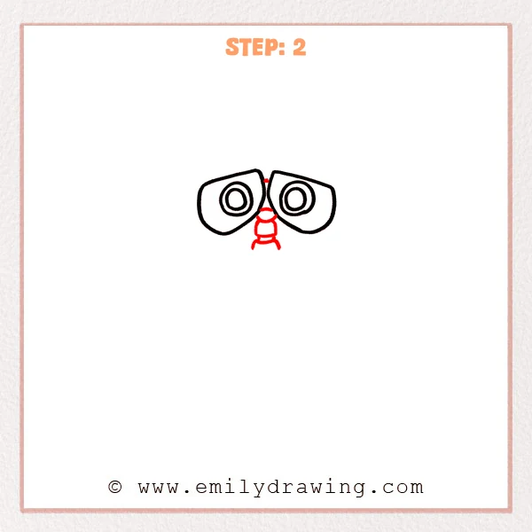 how to draw a wall e - Step 2
